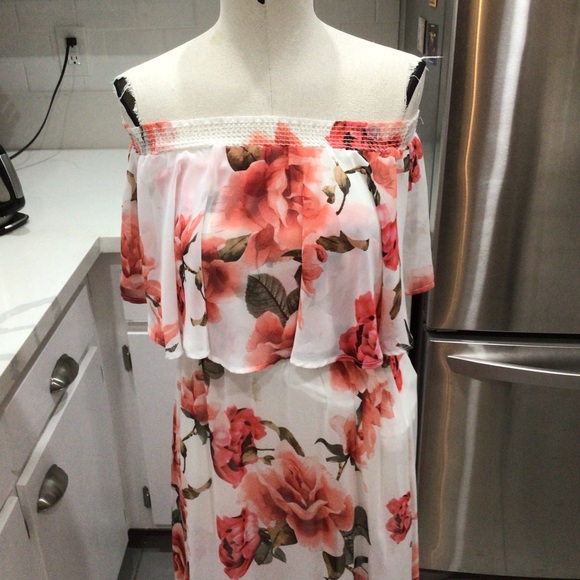 Show Me Your Mumu Floral Hacienda In Lady Rose Ivory Long Maxi Dress XS - Picture 5 of 8